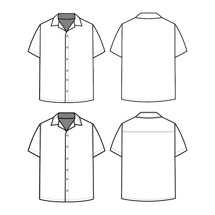 Vector a shirt is shown with the front and back of the shirt shown.