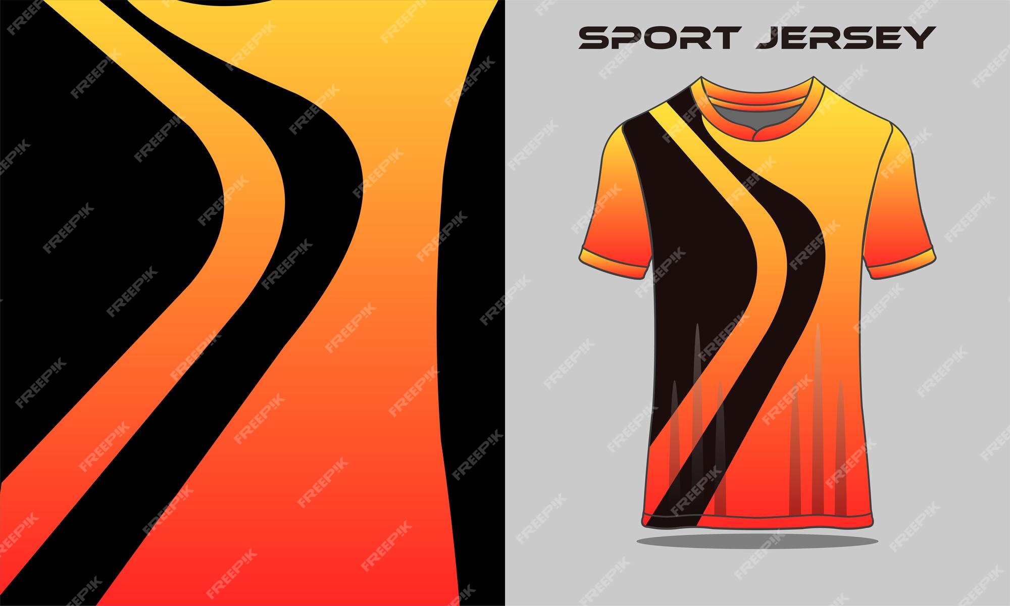 Premium Vector  Orange color football jersey racing jersey design template  tshirt