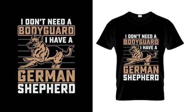 Рубашка с надписью "мне не нужен охранник, у меня немецкая овчарка"