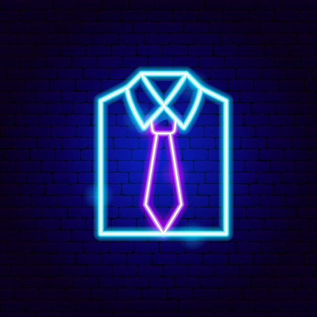 Vector shirt tie neon sign