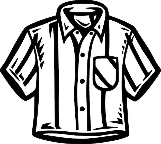 Shirt zwart-wit geïsoleerde pictogram vectorillustratie