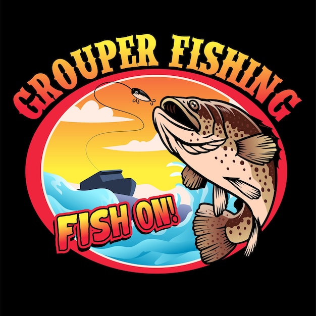 Shirtontwerp van grouper vissen