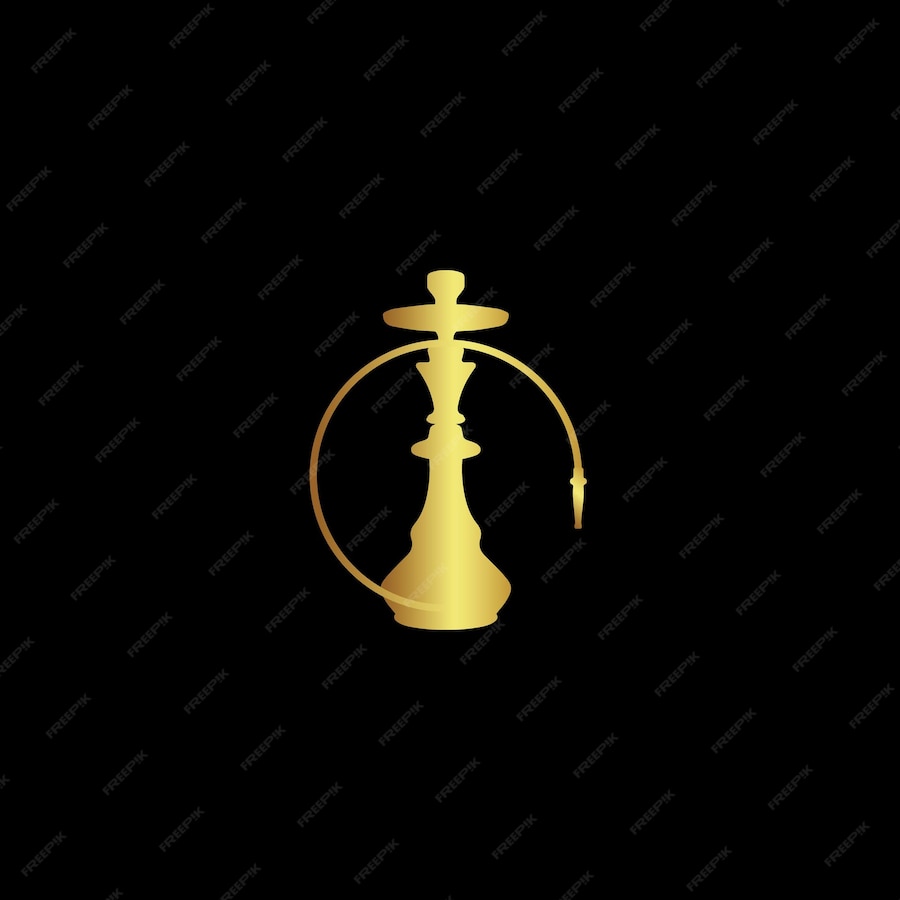 Premium Vector | Shisha hookah tools logo design vector in gold color