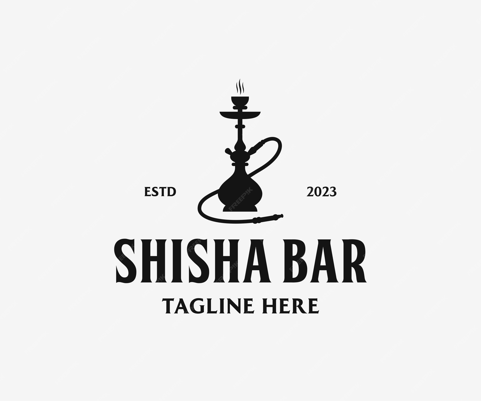 Premium Vector | Shisha modern logo shisha smoking logo template for