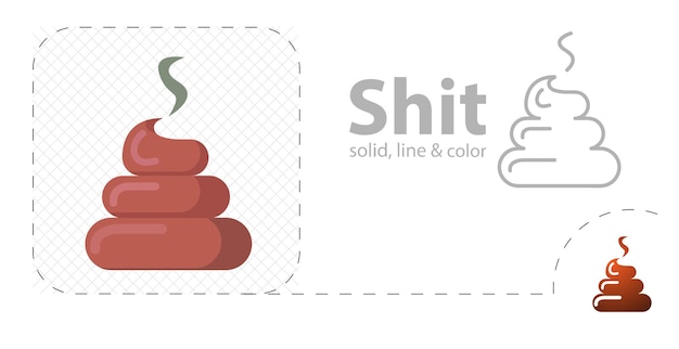 Shit isolated flat illustration Shit line icon