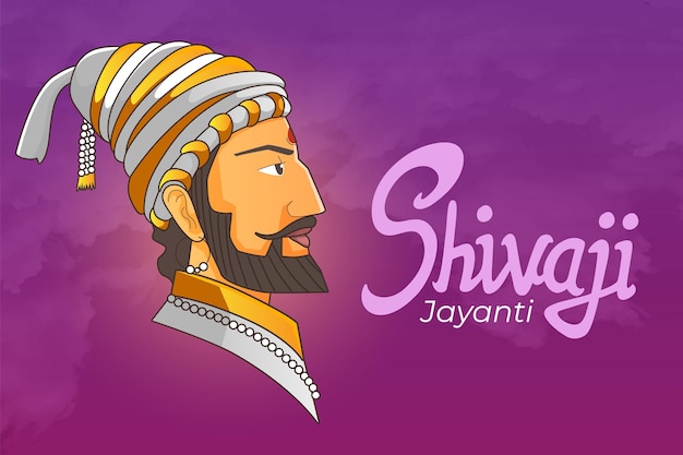 Vettore shivaji jayanti celebration vector greetings banner