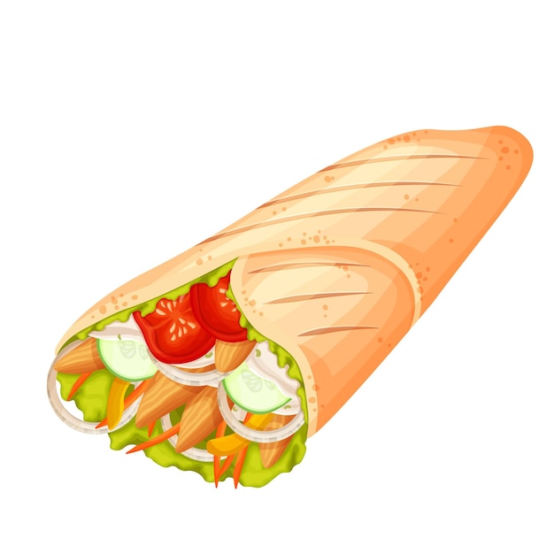 Shoarma of kip wrap pictogram