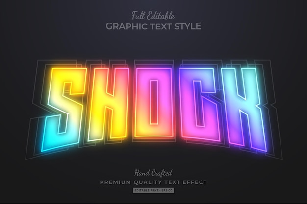 Shock gradient blur editable text effect font style