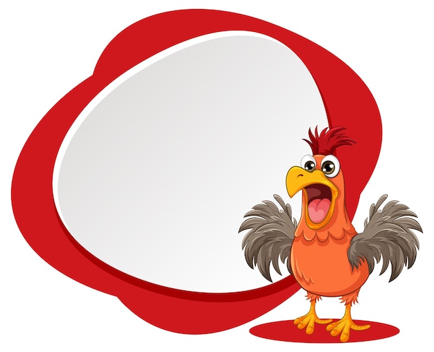 Vector shocked chicken cartoon illustration