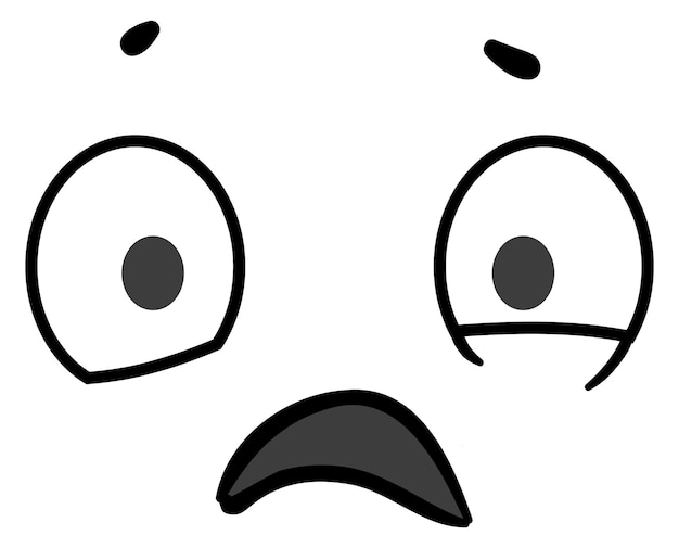 Vector shocked face comic expression cartoon character emotion