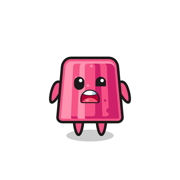 The shocked face of the cute jelly mascot cute design