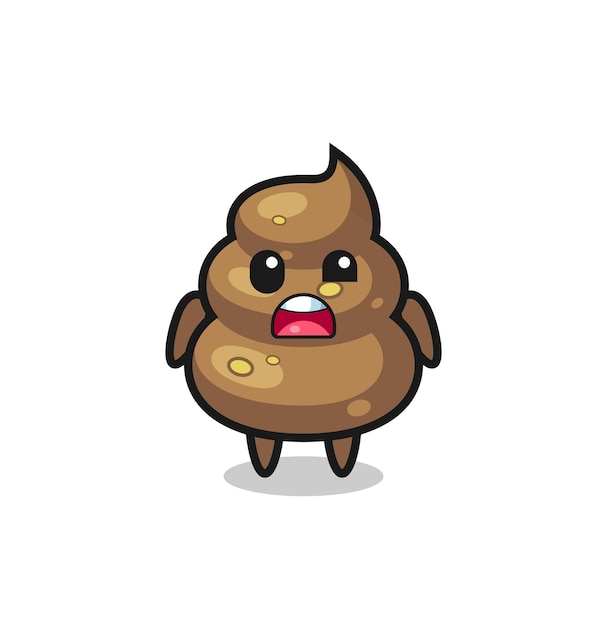 The shocked face of the cute poop mascot