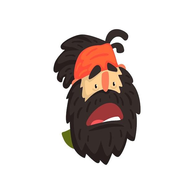 Shocked face of hipster man surprised facial expression vector illustration on a white background