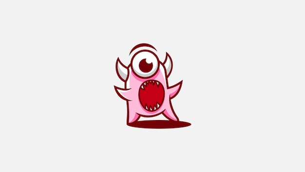 Shocked face monster logo vector design template