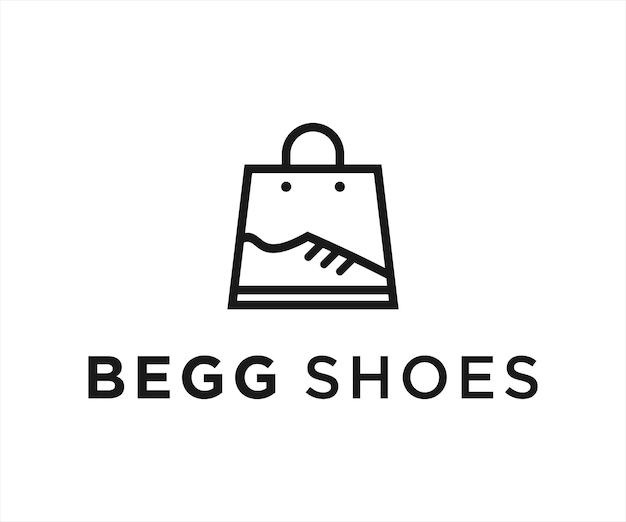 shoe bag logo or shopping icon