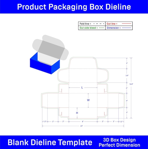 Shoe box packaging box template