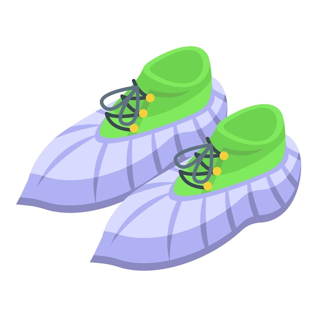 Shoe cover icon isometric vector medical protection boot hospital