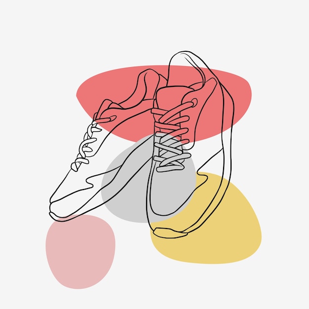 Design di scarpe con stile line art