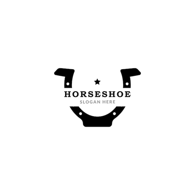 Vector shoe horse horseshoe star for country western cowboy ranch logo design inspiration