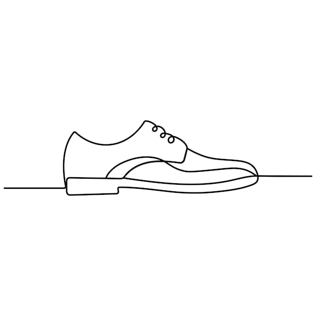 shoe icon continuous one line drawing outline vector illustration