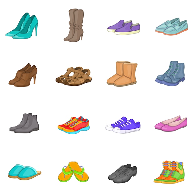 Shoe icons set