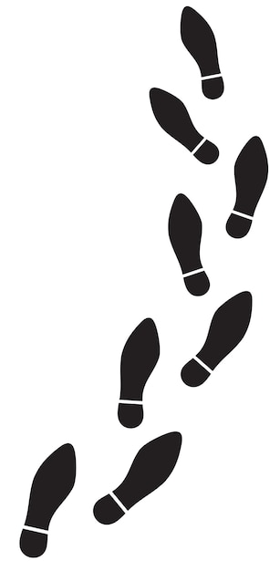 Vector shoe print trail