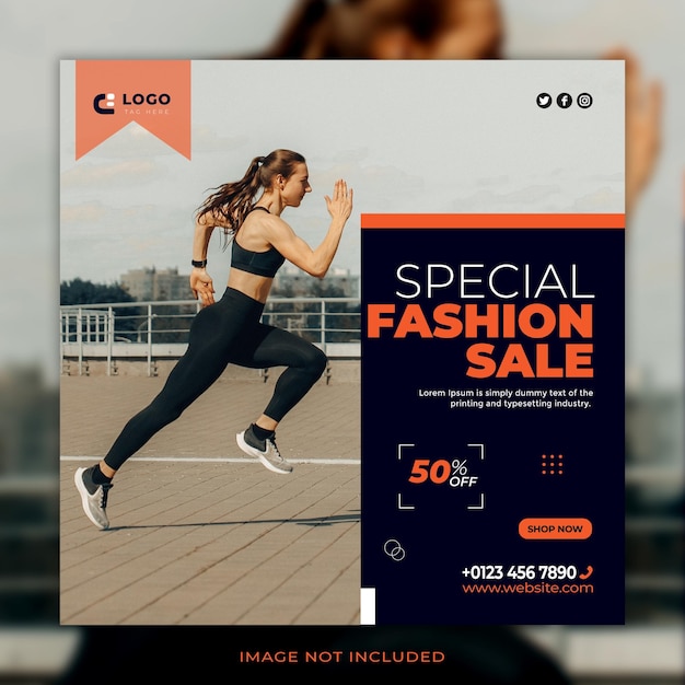 Shoe sales promo social media post template