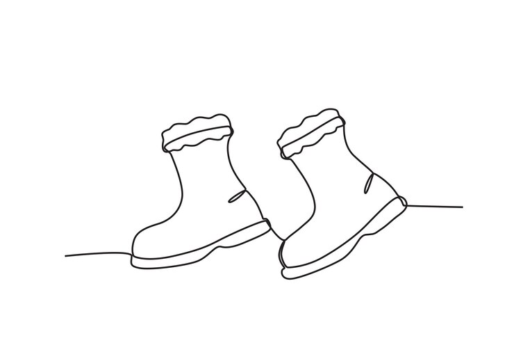 Vector a shoe for the snow season winter oneline drawing