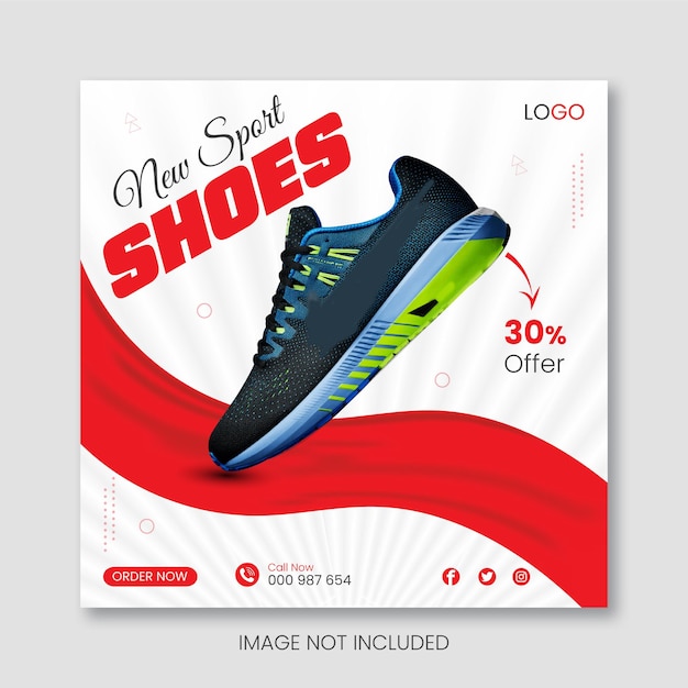 Vector shoe social media post and instagram post design vector template