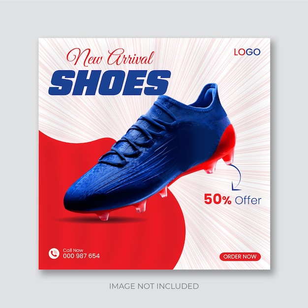 Shoe social media post and Instagram post web banner template