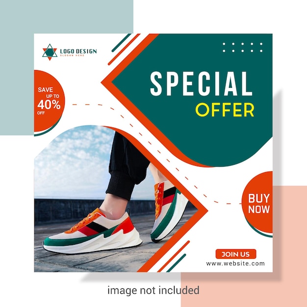 Scarpe offerta speciale social media design