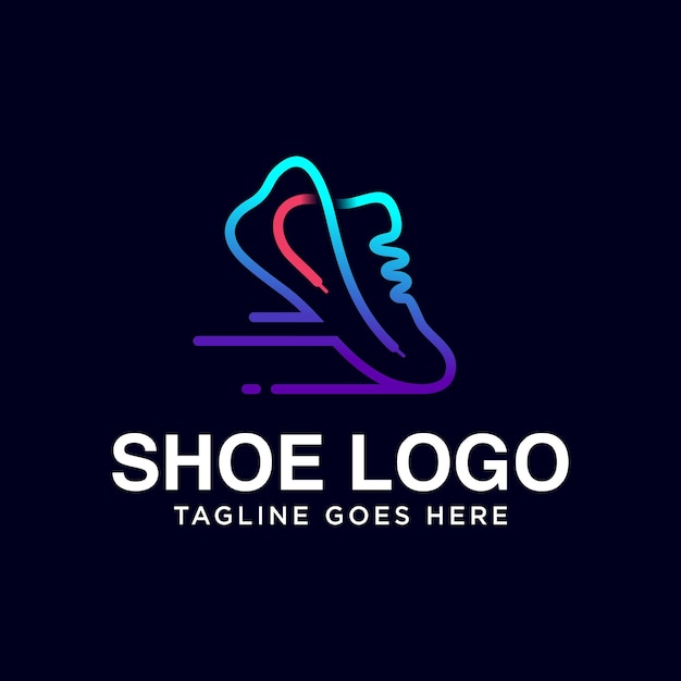 shoelace outline design logo forming a shoe