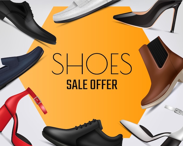 shoes background in realistic style