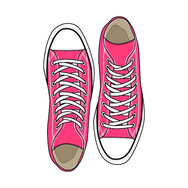 Vector shoes_converse schoen roze hight vector afbeelding en illustratie