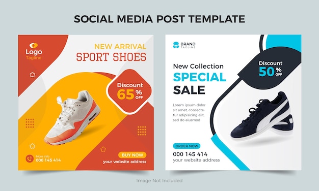 Shoes fashion square banner design, Shoe banner design for sale, Social media post design template