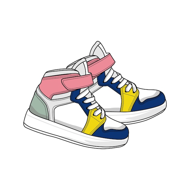 Shoes Kid Sneakers Vector Image and Illustration