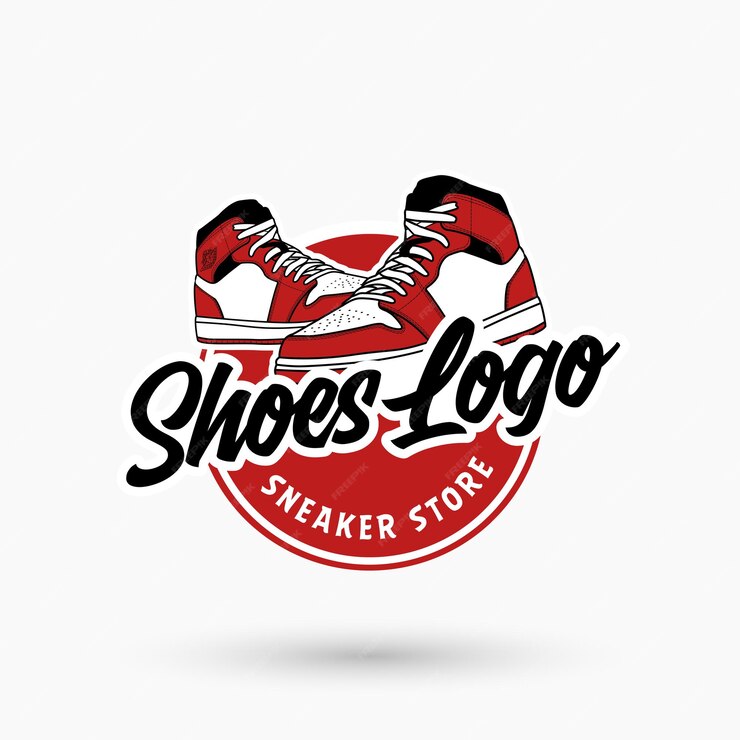 Premium Vector | Shoes logo design fully editable air jordan logo design
