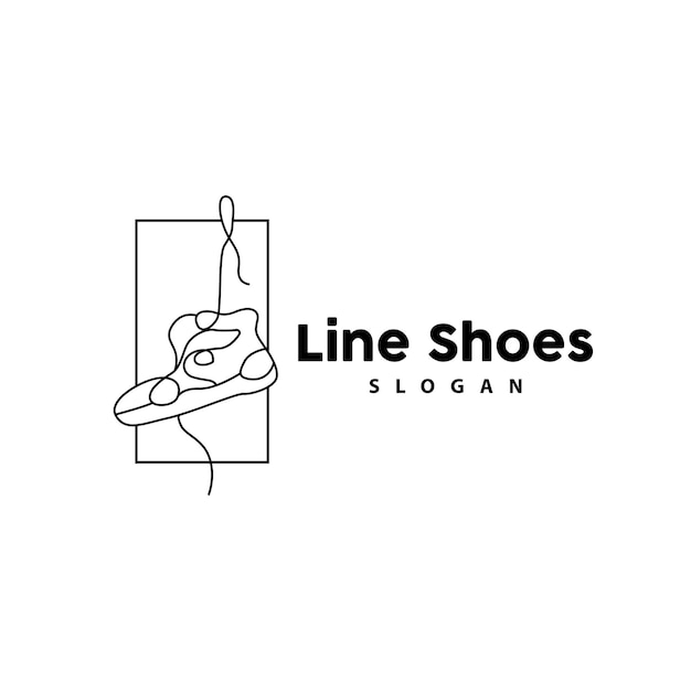 Vector shoes logo shoes design simple minimalist line style fashion brand vector icon illustration