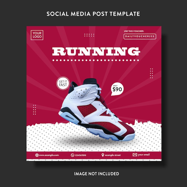 Vector shoes product promotion sale social media post or flyer template