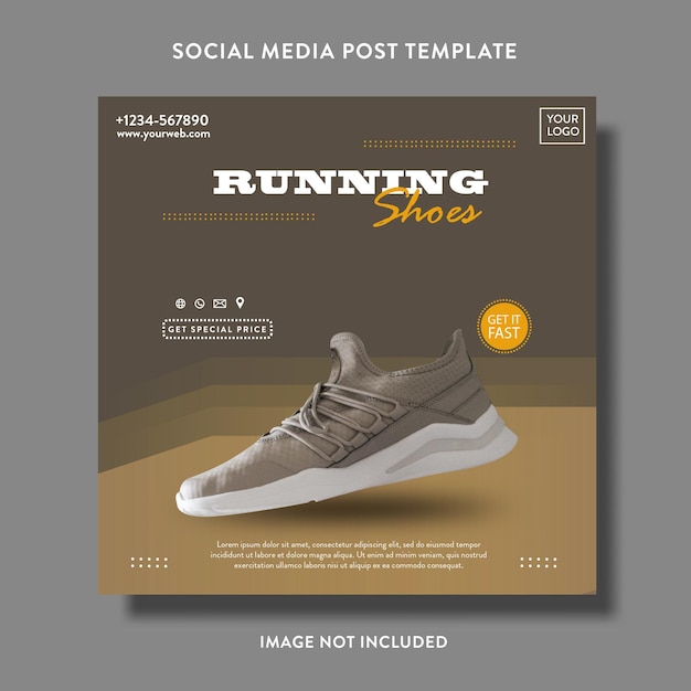 Vector shoes product promotion sale social media post or flyer template