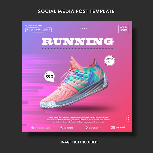 Shoes product promotion sale social media post or flyer template