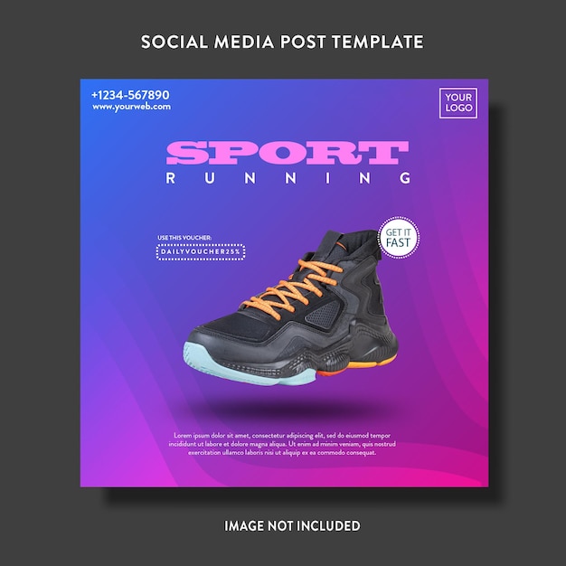 Shoes product promotion sale social media post or flyer template