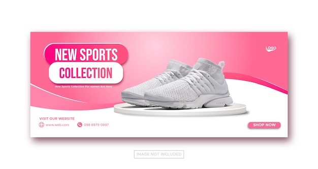 Vettore pubblicità di banner web di vendita di prodotti di scarpe
