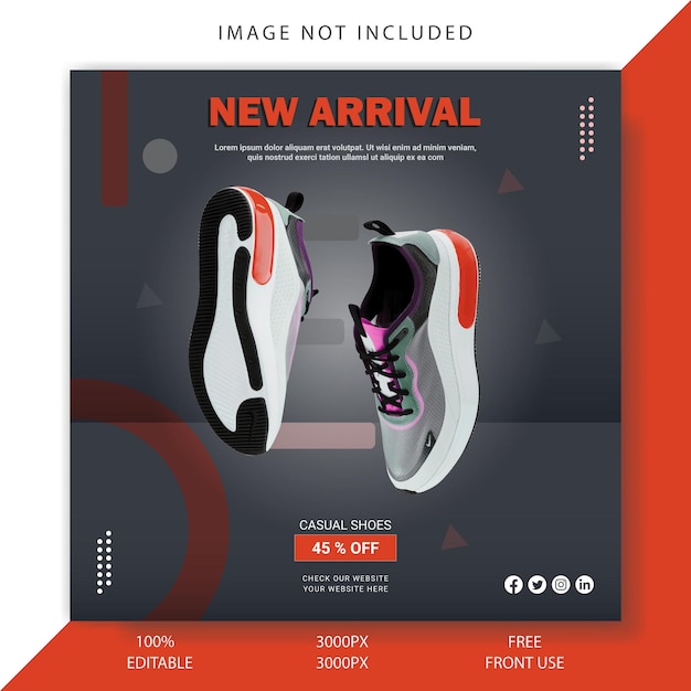 Shoes sale for social media post template design