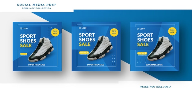 Shoes sale social media post templates design fashion sale web banner template