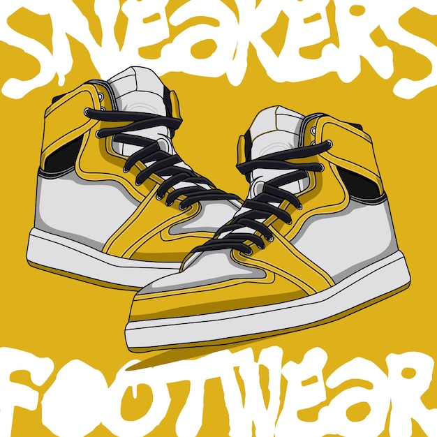 Vector shoes sneakers footwear vector image and illustration