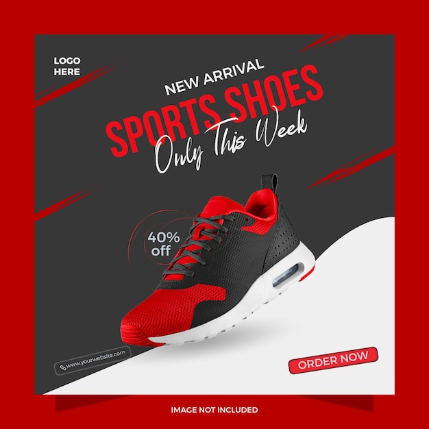 Vector shoes social media instagram post template