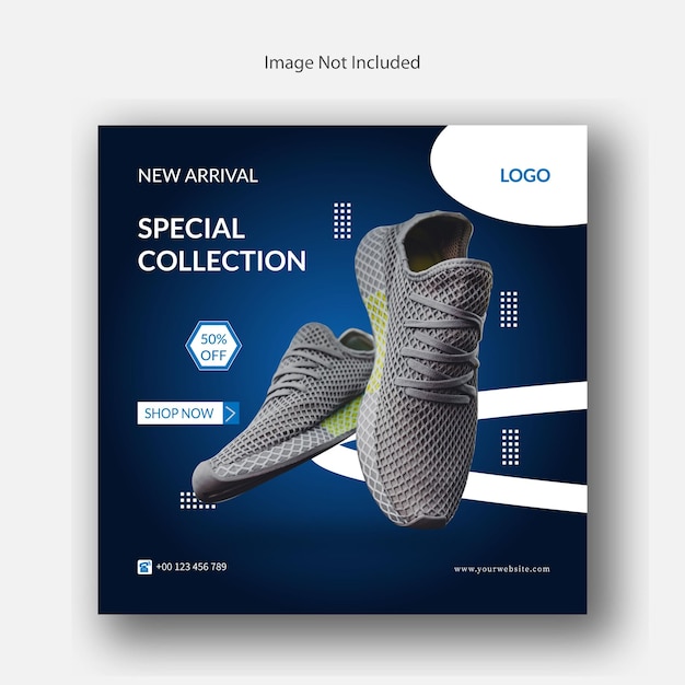 Vector shoes social media post design template