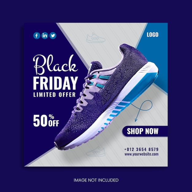 shoes social media post Instagram post design Facebook ad template vector product banner