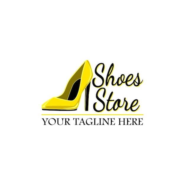 Vector shoes store logo. fashion illustration